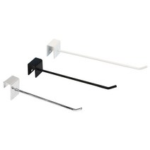 각파이프 일자후크/각 후크/매장 진열 찬넬 벽선반, 100mm, 화이트, 1개