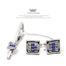 젠틀안트 명품넥타이핀 커프스버튼 커프스링크 세트 GR08-1D827 블루