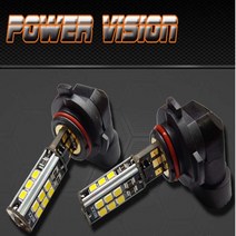 파워비젼 LED 안개등 타입별 시인성 야간운전 전구튜닝 6500K 12V 화이트 램프 차종별 미등, [파워] H10 LED안개등, 2개입