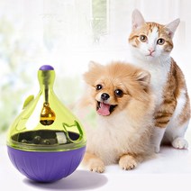 도매창고 애견 고양이 장난감 뼈다귀 토이 오뚝이 오뚜기 간식볼 노즈워크 스낵볼 펫토이 강아지, 벨 - 중, 1개