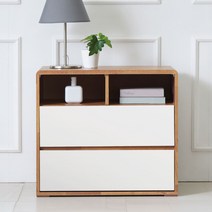 더나무 멜다 오픈 서랍장 세트, 02_멜다 800 3단 오픈 서랍장i 멀바우+화이트