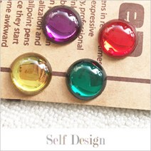 라핸즈 라운드 아크릴 반장식 2.5cm 2개 4color