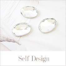 라핸즈 투명 타원 반장식 1x1.5cm 5개