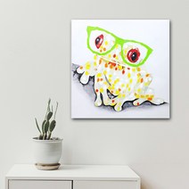 어바웃더홈 해바라기 그림 꽃 액자 인테리어 캔버스 거실 유화, 초록 안경