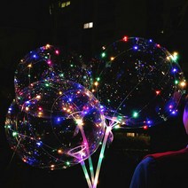 리코코리아 LED 야광 풍선 반딧불 생일 버블 벌룬 세트 이벤트 파티용품, 레인보우3패턴