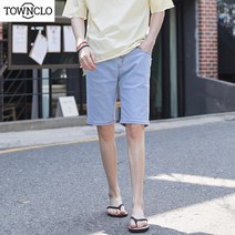 타운클로 남성용 워싱 스판 밴딩 청반바지
