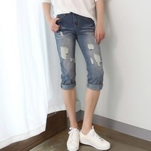더디테일 남성용 워싱구제7부 청반바지