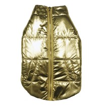 팹도그 메탈릭 퍼펄 애견 패딩 코트, Gold