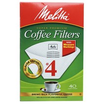 밀리타 Melitta 커피 필터 여과지 with 메저 마킹스 #4, 1개, 40개입
