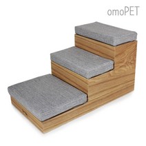 오모펫 원목 강아지계단 3단 발수커버 계단, 700*380*400