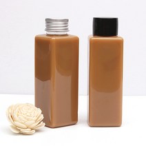 IW120 사각(중) 100ml 검정캡 100개 미니보틀 (약 가로x세로 3.6cm x 높이 11.1cm x 마개 2.4cm)