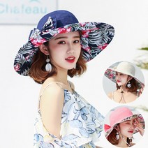 노네임 하와이안 플라워 모자 비치모자 플로피햇