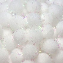 [동화오피스] 5000반짝이뿅뿅 흰색 크기선택 / 폼폼이 솜방울 뽕뽕이 방울솜, 35mm, 1개