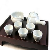 고백자 5인 다기 세트 / 찻잔 티포트 숙우 다도교육