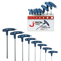 하나공구 제이테크 티 T 렌치 육각 2mm 에서 10mm 8pcs 세트 셋트 복스 공구세트, 1개, T렌치 5.0mm