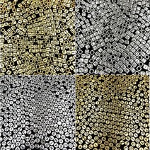 5000 알파벳 금속비즈 원형비즈 사각비즈 금색 은색, 사각은색(6mm)