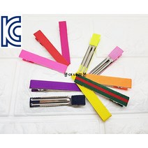 기타 KC인증 골지리본 집게핀(6cm) 집게머리핀 머리핀만들기 리본공예재료, 노랑