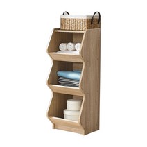 키모 커브 공간박스 3단, 오크