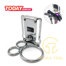 고쿠쇼 3링타입 스틸 공구걸이 GTH-01 망치걸이 3구 극장공구 낙하방지 원터치부착 벨트고리 GOKUSYOU 카리스툴, 1개