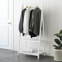 먼데이하우스 컬러원목행거, A행거 2단 (블랙)