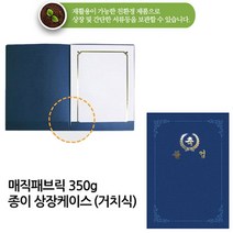 우현산업 머메이드 매직패브릭 상장케이스 상장용지 금박 인쇄 180g 황색 100매, 패브릭상장케이스 거치식 청색/졸업, 1개