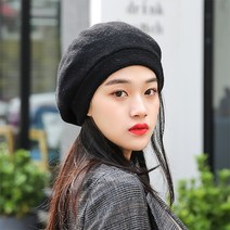 이스트무브 베레모 가을 겨울 울 니트 여성 빵모자 꼭지 골지 - 주문시 색상이름 확인필수!!