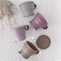 키친팩토리 파스텔 실리콘접이식 손잡이컵 4color, 파스텔 실리콘접이식 손잡이컵_모던그레이, 1개