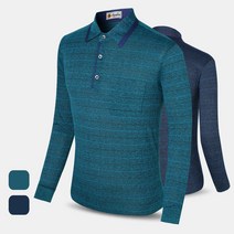 남자 보카시 체크 긴팔 카라 티셔츠 중년 아빠옷