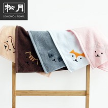 송월타올 빼꼼 라벨고리타올 5장, 화이트(여우)