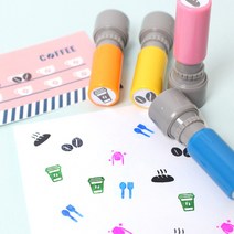 두루디자인 베이직 꼬마 쿠폰 스탬프, 핑크(자체로고), 잉크 분홍