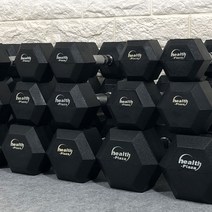헬스프라자 육각아령고무덤벨(RD) 3kg부터~20kg까지 2개 1조, 18kg(추가 배송비+3000원)