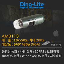 디노라이트 USB 전자 현미경 AM3113, 200배, 1개
