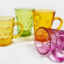 물방울 (손잡이)컵(소/대) 물컵 플라스틱잔 쥬스컵, 물방울(손잡이컵)(대11.3cm), 1개