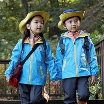 유키즈 [ 키즈 아웃도어 ] 아동 기능성 심플 바람막이 점퍼 블루