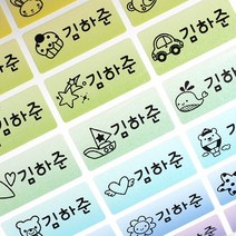 두루디자인 방수 네임스티커 혼합형, 혼합_그라데이션펄 중형 4장