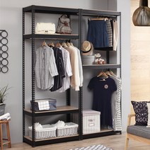 스피드랙 조립식 행거 드레스룸 옷장 선반 철제, 01.600x400x1200mm 2단 블랙앵글