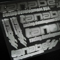 다나베 금속 쇼바로고 튜닝 스티커 TANABE, A사이즈 실버