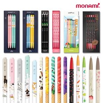 모나미 153 바디무늬 5본 세트 퍼피 아이스크림 플라워 키스 트래블 야미 카카오, 6.야미