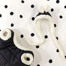 핸즈앤독 국내 고급원단 핸드메이드샬롯양털패딩조끼 애견의류, 샬롯양털패딩조끼-블랙