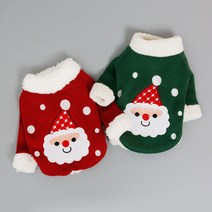 해피앤퍼피 크리스마스 산타 라운드티 니트, 산타니트 화이트