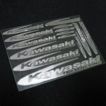 가와사키 금속튜닝 바이크 스티커 kawasaki, A사이즈 실버