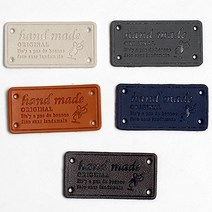 핸드메이드라벨 핸드메이드 라벨 가죽라벨 스티커, 오리지날핸드메이드No.12(그레이-1개), 1개