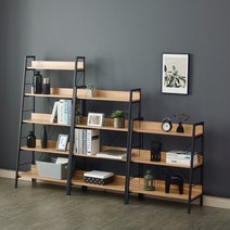 갤러리데코 고급형 인테리어 철제 모던 사다리 선반, 5단700(블랙)