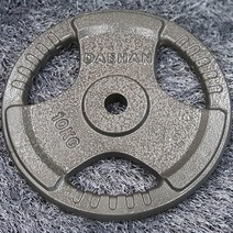 대한스포츠 분체 주물 바벨 원판 2.5kg~20kg, 10kg, 그레이, 1개