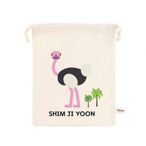 디자인아지트 [주문제작]스트링파우치 기저귀 파우치, 애니멀월드_타조