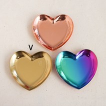 옆동네몰 메탈 하트 주얼리 다용도 트레이, 골드