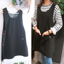 더앤 빅포켓 블랙린넨 앞치마, 빅사이즈(가슴둘레 140), 1개