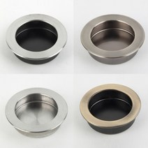 슬라이딩도어 미닫이 매입손잡이 원형오목이, 1.원형매입오목이 4번AB검정 소44mm