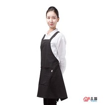 네일퀸 요들가운 미용앞치마 네일앞치마 허니체크앞치마 YA094블랙 뷰티소품, 1개, S