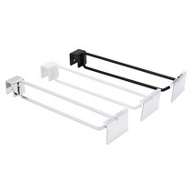 위드금창 각파이프20X30 이중후크벽선반 가격표시 이선 각후크, 블랙, 350mm